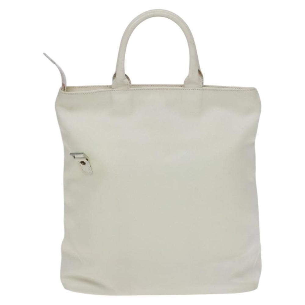 GUCCI Hand Bag Nylon Patent Leather 2way White Silver Auth bs23294 - Picture 2 of 16